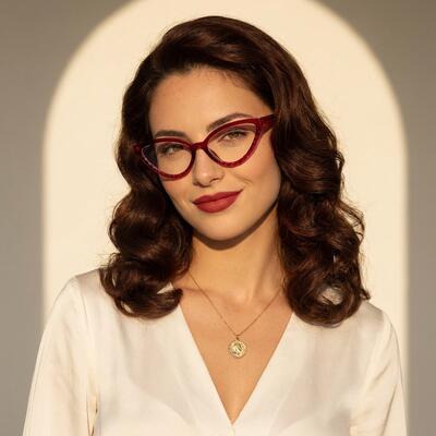 Abigail Red Cat Eye Glasses