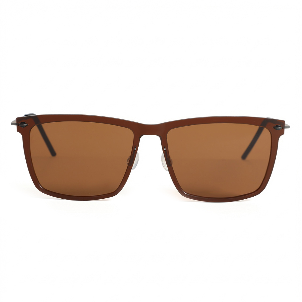Adam Braune Rechteckige Sonnenbrille