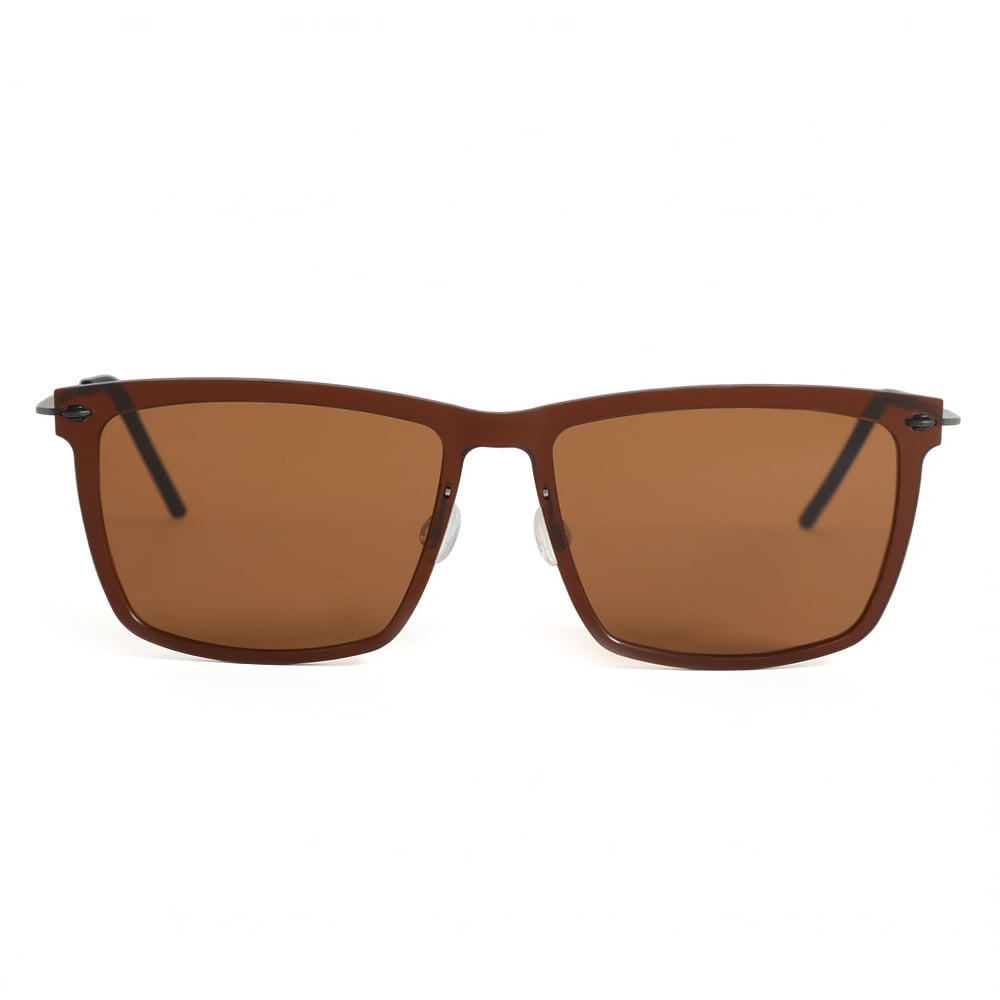 Adam Braune Rechteckige Sonnenbrille