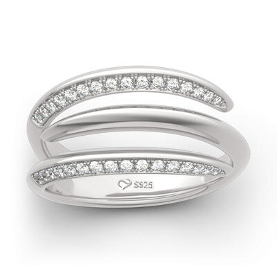 Jeulia 3連風 シルバー カクテル リング