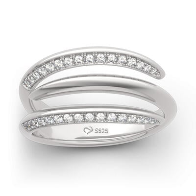 Jeulia Anillo de cóctel de plata esterlina con diseño de espiga