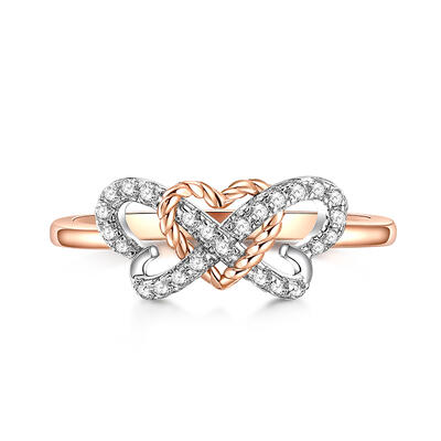 Jeulia Women Wedding Band Infinity Heart Butterfly Silver