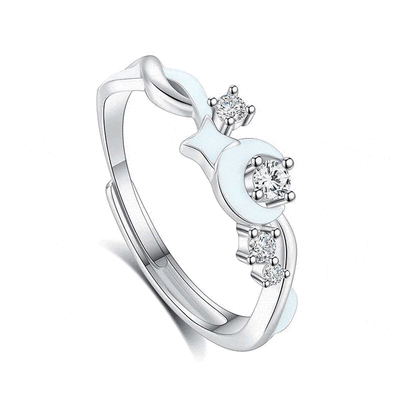 Jeulia Romantique Étoile de lune Bague de promesse pour femme Argent Sterling