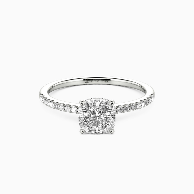 "You Make My Day" 1ct Cushion Cut Halo Engagement Ring