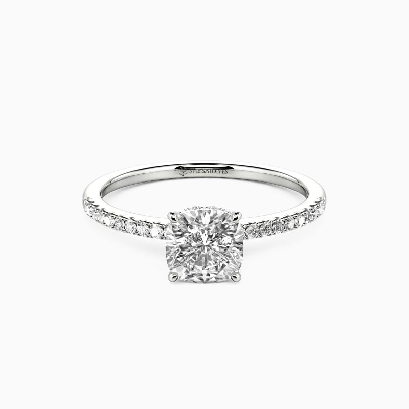 "You Make My Day" 1ct Cushion Cut Halo Engagement Ring