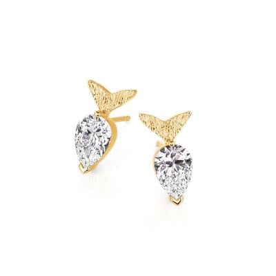 Jeulia Boucles d'Oreilles à Clous Poissons Joyeux Personnalisées avec Pierre de Naissance
