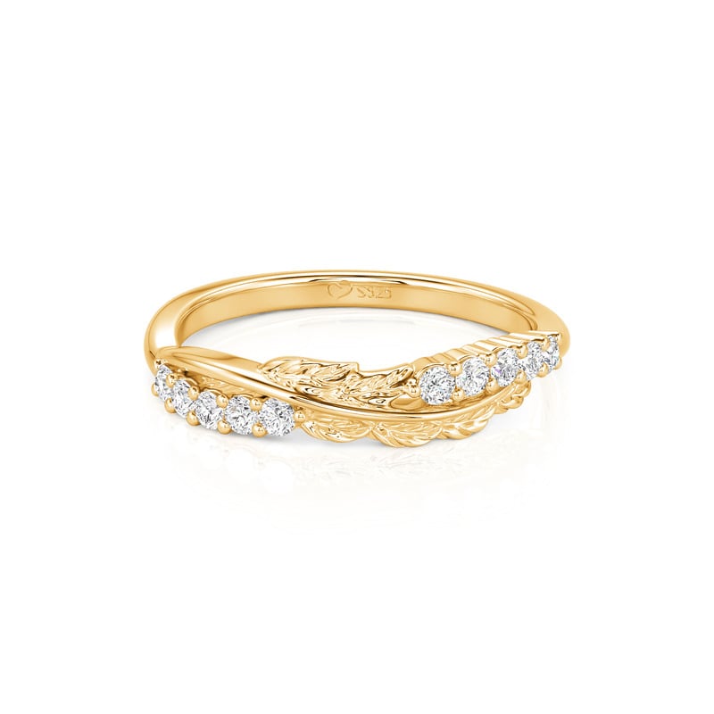 Jeulia Bague Feuille Torsadée Vintage Pavée Or pour Femme