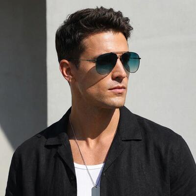 Verna Gray Aviator Sunglasses