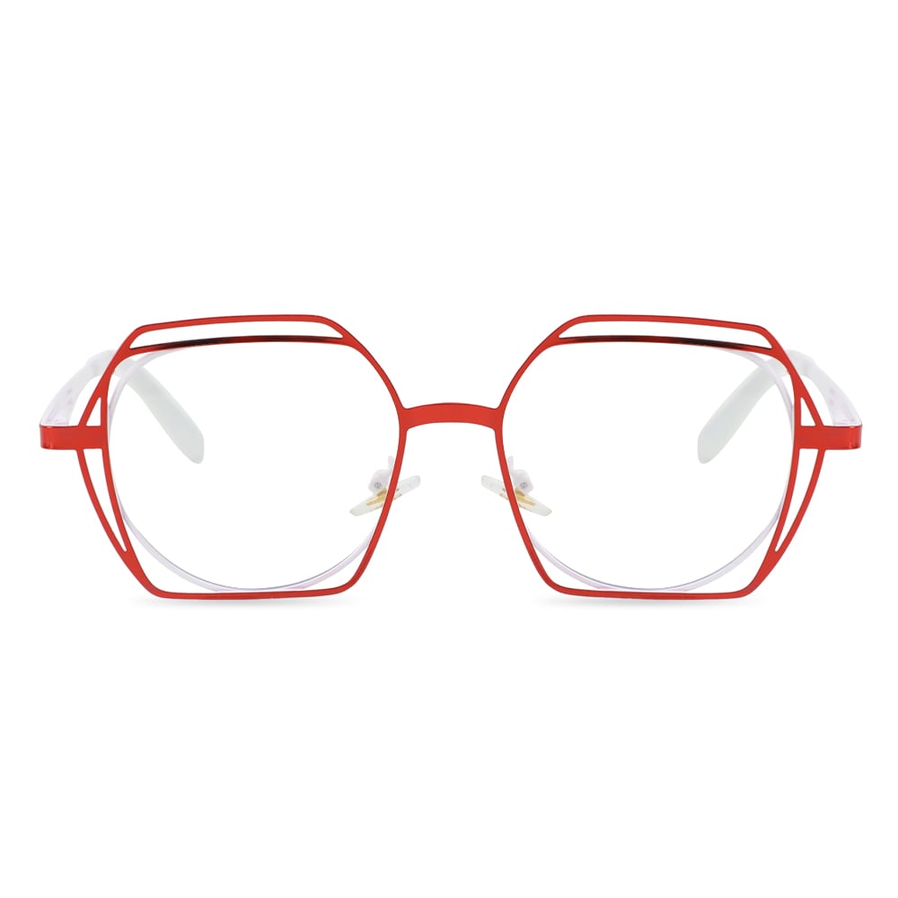 Drake Rote Geometrische Brille