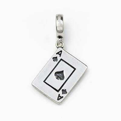 Jeulia "Spades" Poker Cards Sterling Silver Charm