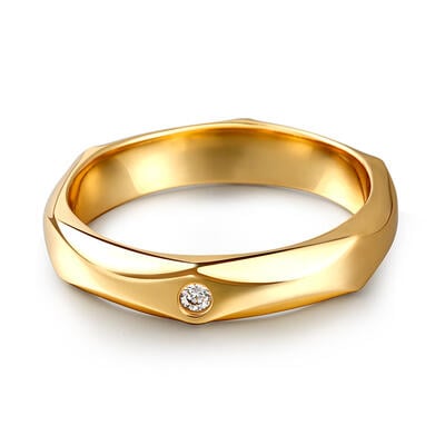 Jeulia "Minimalism" Classic Design Sterling Silver Men's Band