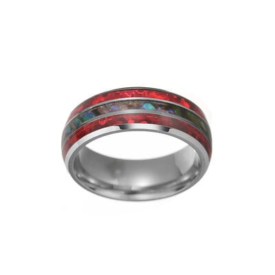 Jeulia Abalone Shell Titanium Steel Men's Band