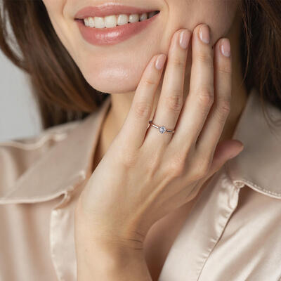 "Forever Iris" 0.3ct Round Cut Solitaire Engagement Ring
