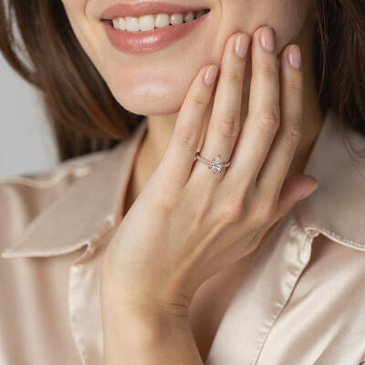 "My Soulmate" 1.5ct Pear Cut Side Stone Engagement Ring