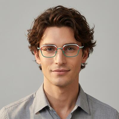 Geordiee Green Square Glasses