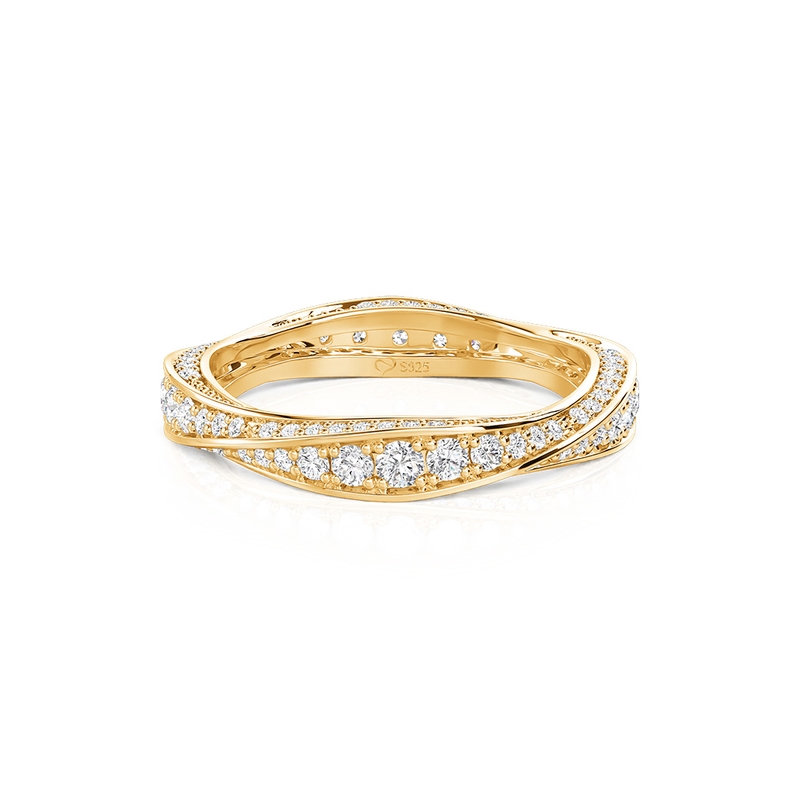Jeulia Bande de Mariage pour Femme Or Dégradé Pavé Mobius