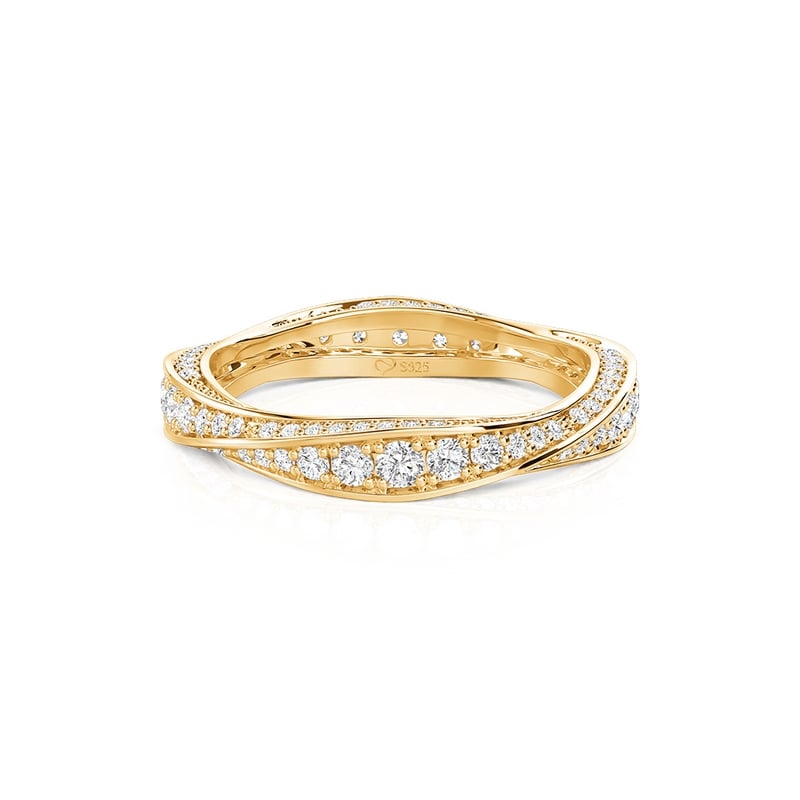 Jeulia Bande de Mariage pour Femme Or Dégradé Pavé Mobius
