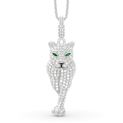 Jeulia Leopard Pendant Sterling Silver Necklace