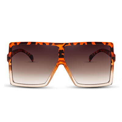 Jeulia "Party Mask" Square Brown Gradient Oversize Unisex Sunglasses