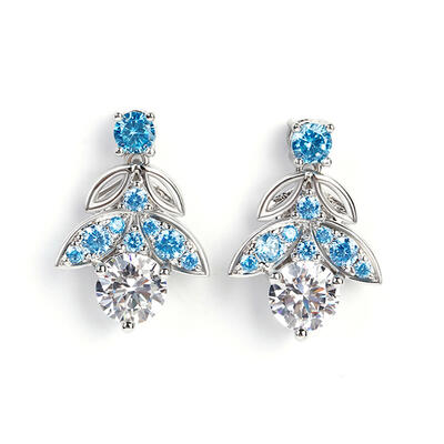 Jeulia Pendientes De Mariposa De Plata Esterlina Con Corte Redondo