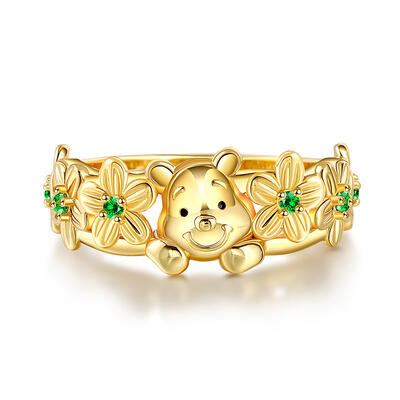 Jeulia "Bear's Blooms" Sterling Silver Women's Band