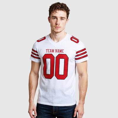 Custom White Football Jersey – Embroidered Name, Logo & Number (Pro Edition)