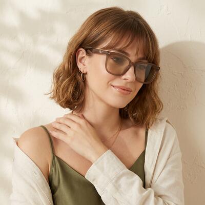 Walker Braune Quadratische Sonnenbrille