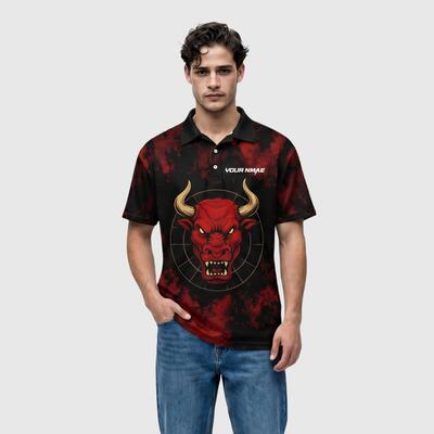 Custom Bull Darts Polo Shirt - Personalized Team Name & Player Name