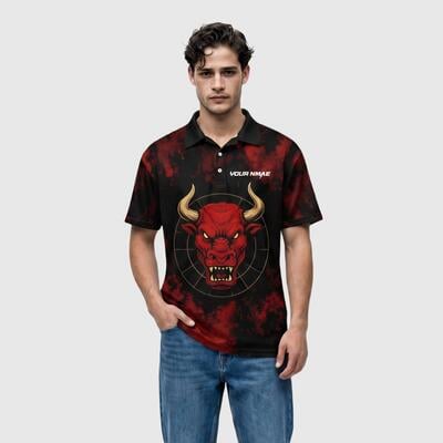 Custom Bull Darts Polo Shirt - Personalized Team Name & Player Name