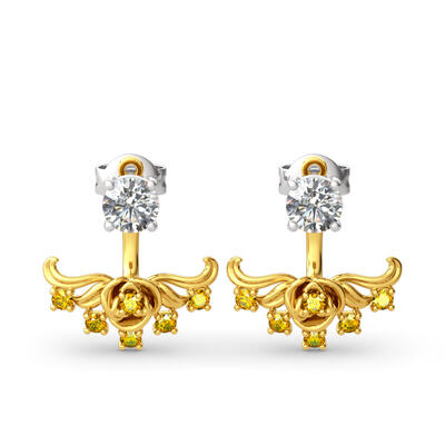 Jeulia Vintage Flower Sterling Silver Ear Jackets