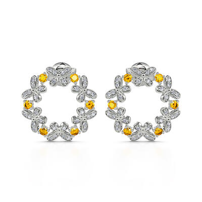 Jeulia "Spring is Coming" Butterfly Sterling Silver Earrings