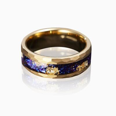 "Étreinte de la galaxie" Bague de mariage homme en carbure de tungstène 8mm