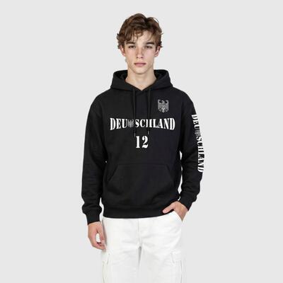 Custom Black Deutschland Eagle Graphic Hoodie-Personalized Name and Number