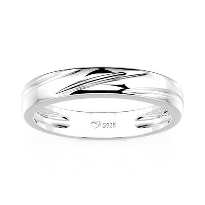 Jeulia Classic Twisted Wave Design Men's Wedding Band