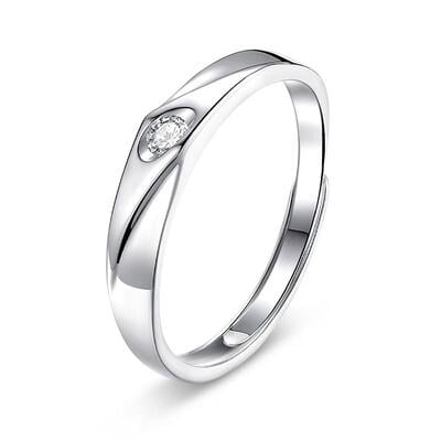 Jeulia Round Cut Sterling Silver Adjustable Men's Band