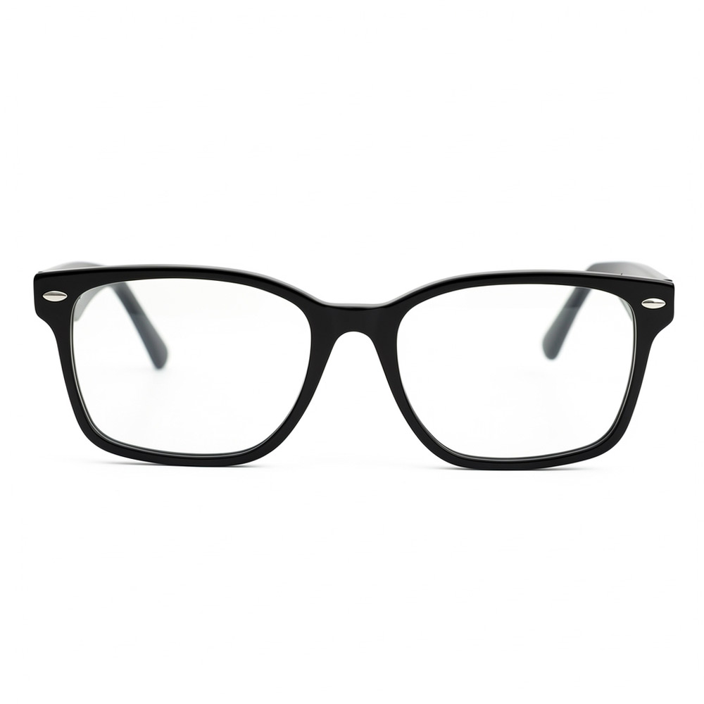 Hughes Black Rectangle Glasses