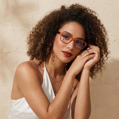 Lydia Red Square Glasses