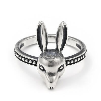 Jeulia "Punk Style" Rabbit Sterling Silver Men's Ring