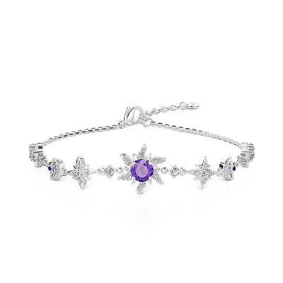 Jeulia "Infinite Glow" Sun Moon and Stars Bracelet Sterling Silver