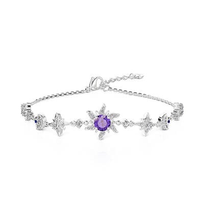 Jeulia "Infinite Glow" Sun Moon and Stars Bracelet Sterling Silver