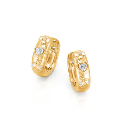 Jeulia "Lucky and Love" Hoop Earrings Sterling Silver