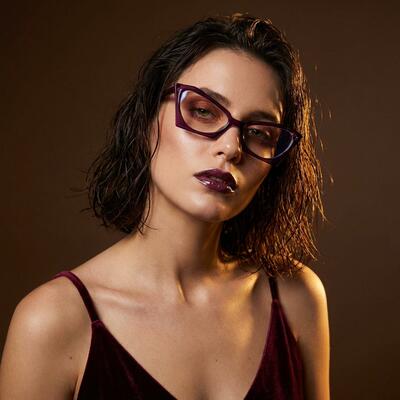 Alvon Purple Cat Eye Glasses