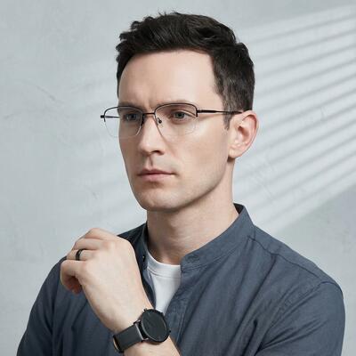 Walsh Black Rectangle Glasses