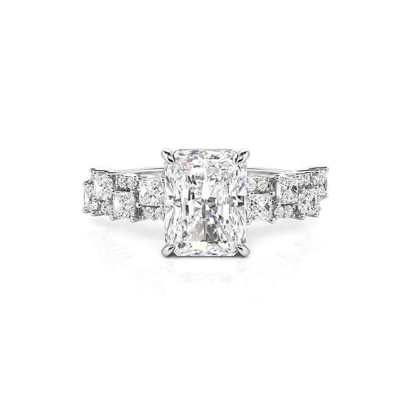Jeulia Square Aesthetic Geometric Staggered Ring