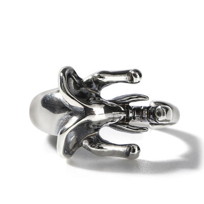 Jeulia "Maternal Love" Elephant Sterling Silver Men's Ring
