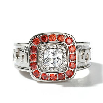 Jeulia ダブル ヘイロー クッションカット 数字 オーダー メイド スターリング