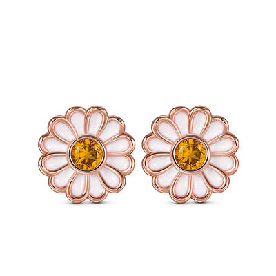 Jeulia "Small Daisy" Sterling Silver Children's Earrings