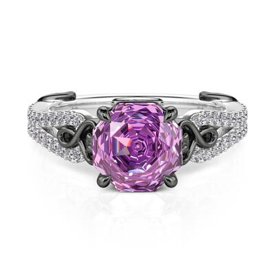 Jeulia Fashion Two Tone Infinity Rose Cut Purple Stone Ring