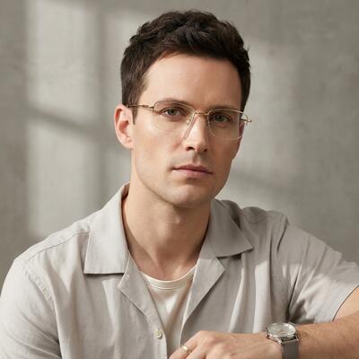 Walsh Gold Rectangle Glasses