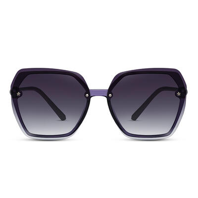 Jeulia "Shining Star" Hexagon Grey Gradient Women's Sunglasses